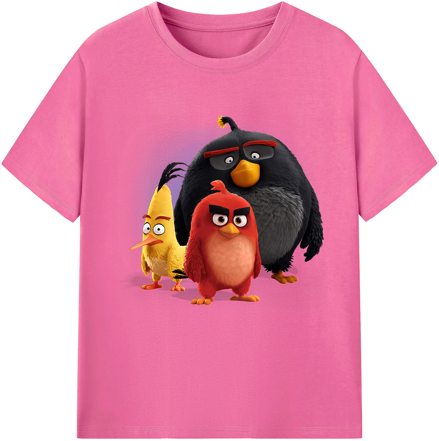 （画像用） Angry Birds アングリーバード レディースカジュアルプリントTシャツ（綿100％）